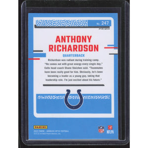 2023 Donruss Optic #247 Anthony Richardson Purple Shock
