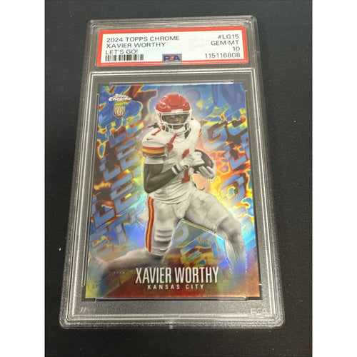 2024 Topps Chrome XAVIER WORTHY LET’S GO! RC CASE HIT! SP! PSA 10 GEM MINT! Pop1
