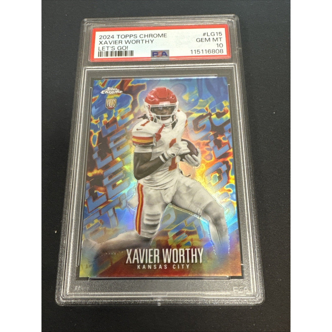 2024 Topps Chrome XAVIER WORTHY LET’S GO! RC CASE HIT! SP! PSA 10 GEM MINT! Pop1