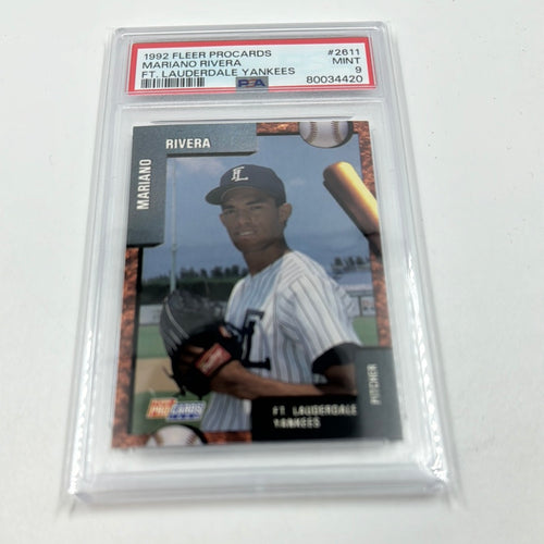 1992 Fleer Procards #2611 Mariano Rivera Ft. Lauderdale Yankees RC HOF PSA 9