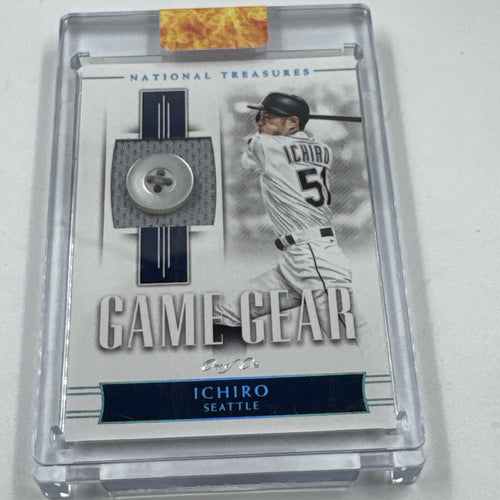 Ichiro Suzuki 2018 National treasures Game Gear Button 1/1 Game Used