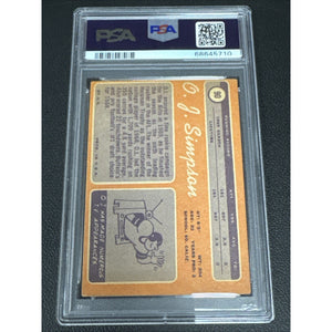 OJ Simpson HOF Signed Autograph 1970 Topps Rookie Card Bills Mafia PSA 10 AUTO