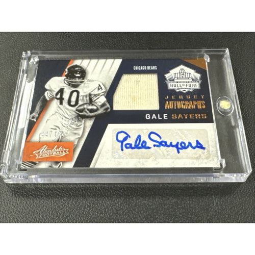 Gale Sayers 2016 Absolute Football Hall Of Fame Auto Game Used Relic /99