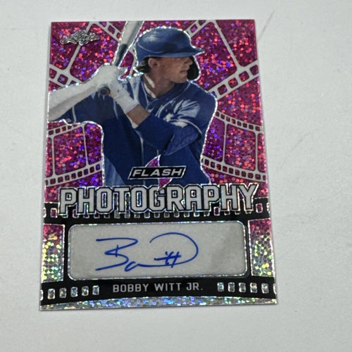 Bobby Witt Jr 2021 Leaf Flash Photography Pink Autograph 15/15 KC Royals