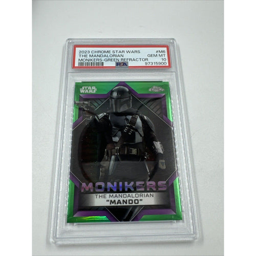 2023 Chrome Star Wars The Mandarin Monikers Green /99 PSA 10