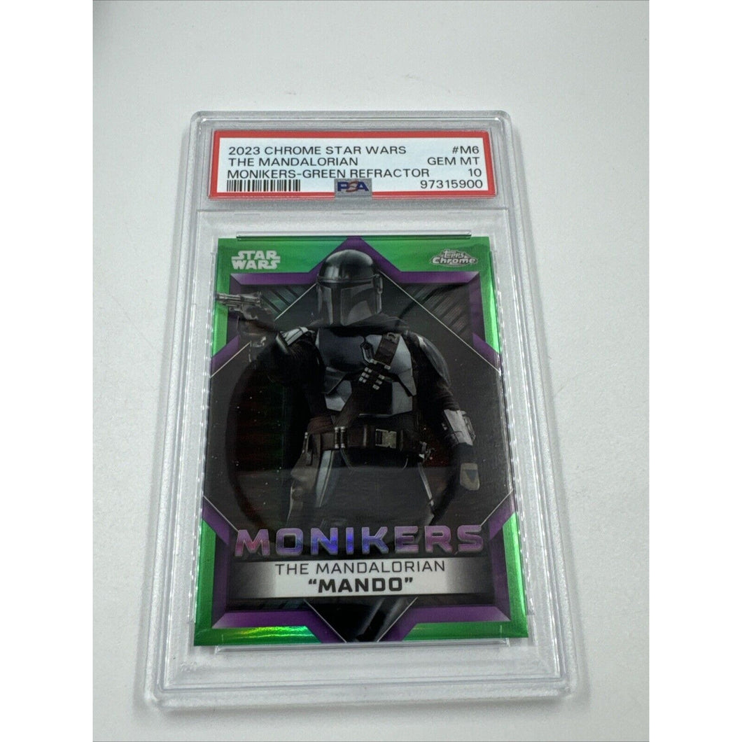 2023 Chrome Star Wars The Mandarin Monikers Green /99 PSA 10