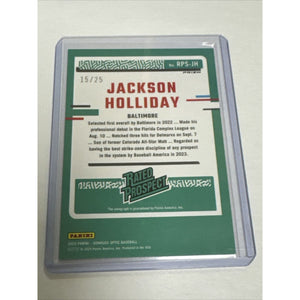 2023 Donruss Optic Jackson Holliday Carolina Blue Rated Rookie Auto /25