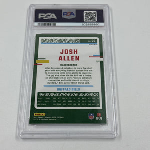2023 Optic Josh Allen #22 Holo Prizm Refractor PSA 10 Gem Mint Card Silver