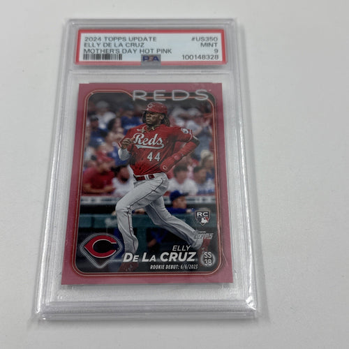 2024 Topps Update ELLY DE LA CRUZ /50 MOTHER'S DAY PINK RC #US350 REDS PSA 9
