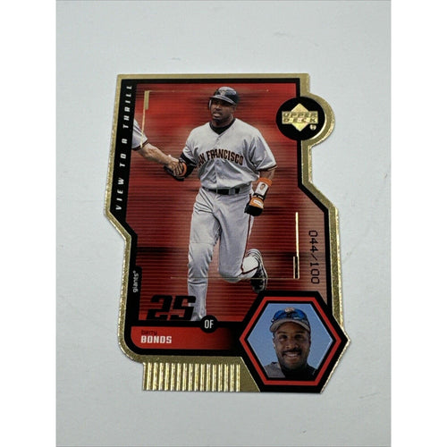 1999 Upper Deck Barry Bonds View to a Thrill /100 SSP Die Cut Gold Foil