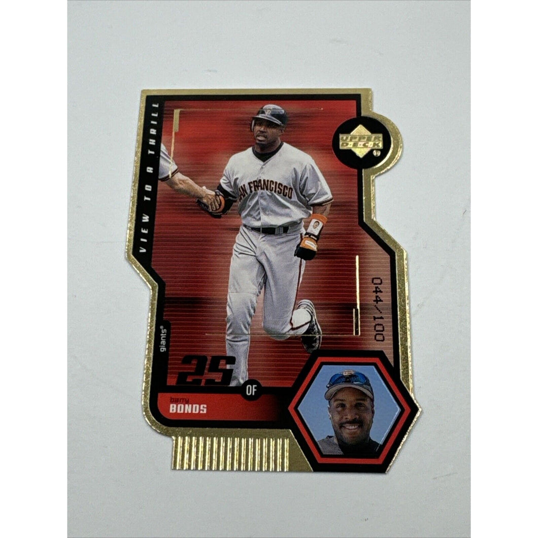 1999 Upper Deck Barry Bonds View to a Thrill /100 SSP Die Cut Gold Foil