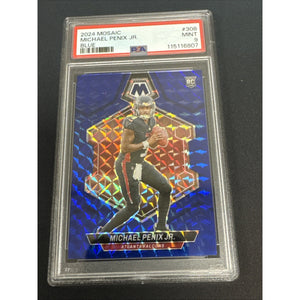 Michael Penix Jr RC Panini Mosaic Blue Prizm PSA 9 (45/99)