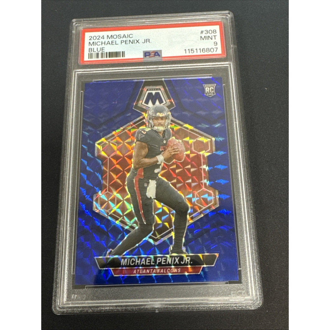 Michael Penix Jr RC Panini Mosaic Blue Prizm PSA 9 (45/99)