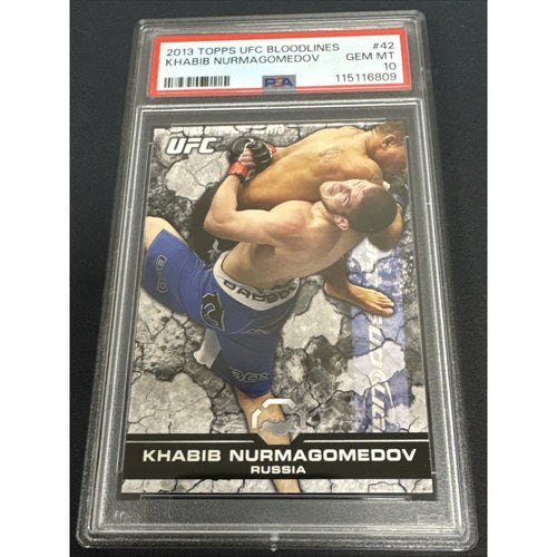 2013 Topps UFC Bloodlines #42 Khabib Nurmagomedov PSA 10