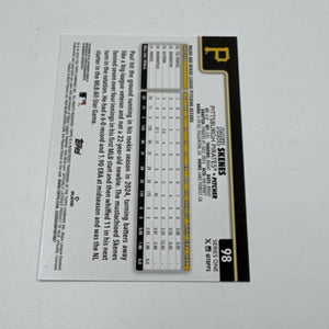 2025 Topps Series 1 Paul Skenes On Card Auto Pittsburgh Pirates ROY #98