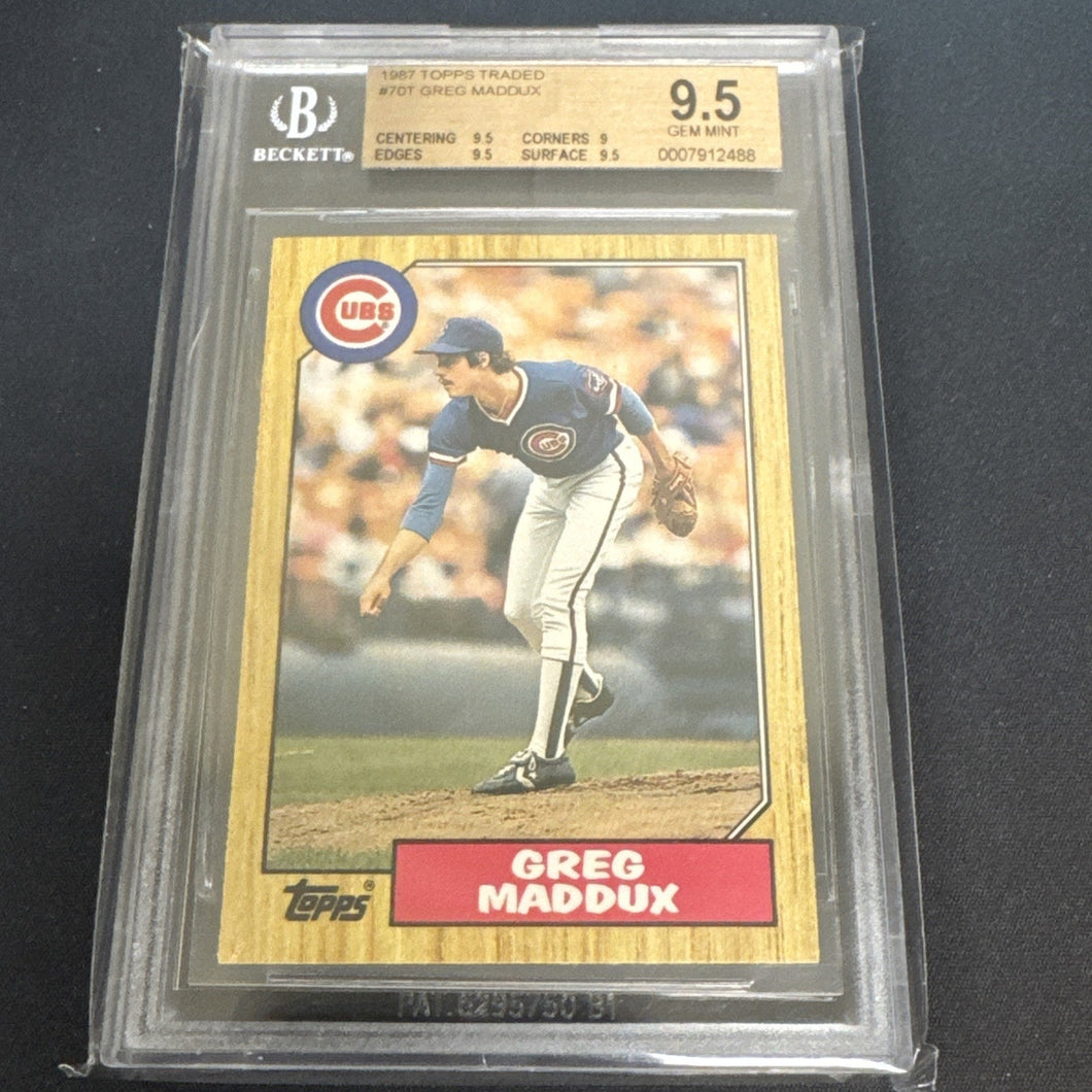 Greg Maddux 1987 Topps Traded RC Rookie Card BGS 9.5 Gem