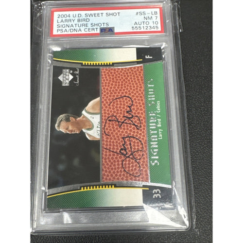 2004-05 Upper Deck Sweet Shot Larry Bird Signature Shots Auto #SS-LB PSA 7