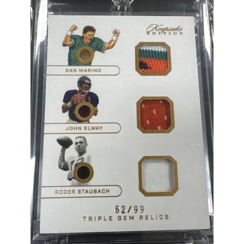 2024 Keepsake Edition -Triple Patch Triple Gem Marino Elway Staubach /99 #375