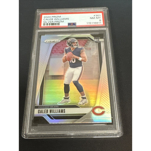 2024 Prizm Caleb Williams SILVER PRIZM ROOKIE RC #301 PSA 8 NM-MT Chicago Bears