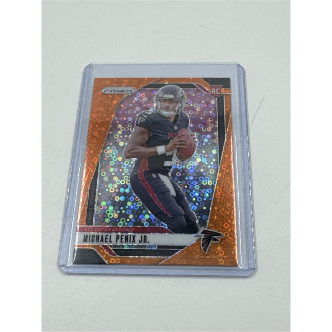 2024 Panini Prizm MICHAEL PENIX JR #378 RC Rookie Orange Disco SP Falcons