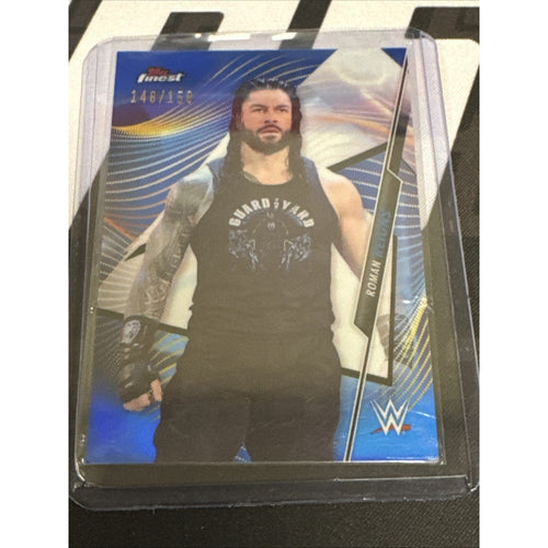 2020 WWE Topps Finest Roman Reigns Blue Refractor /150