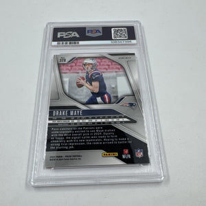2024 Drake Maye Prizm RC Rookie Orange Lazer PSA 9 Mint Patriots