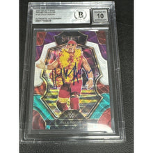 Load image into Gallery viewer, 2023 Select WWE Prizm TRI-COLOR Hulk Hogan On Card Auto Beckett 10