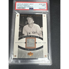 Load image into Gallery viewer, 2005 UD Sweet Spot Classic Materials Mickey Mantle Yankees HOF Worn Patch PSA 9