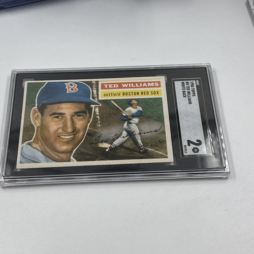 TED WILLIAMS ~ 1956 Topps Baseball White Back #5 ~ Graded SGC 2 GOOD