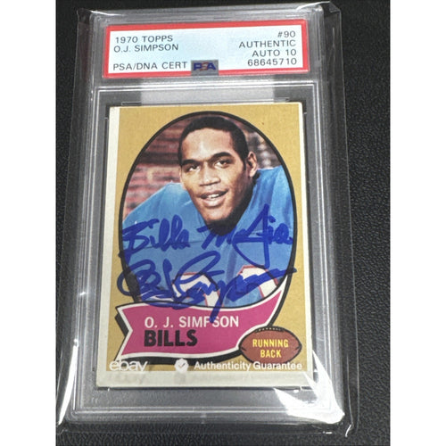 OJ Simpson HOF Signed Autograph 1970 Topps Rookie Card Bills Mafia PSA 10 AUTO