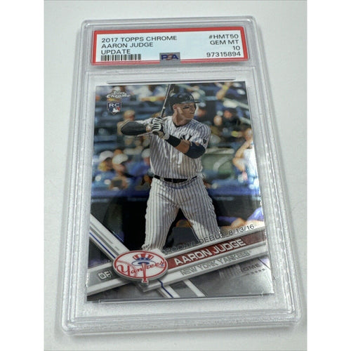 Aaron Judge Yankees RC PSA 10 2017 Topps Chrome Update #HMT50 Batting