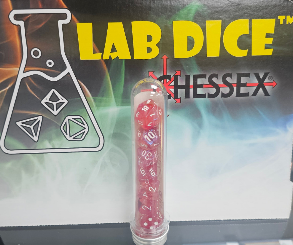 CHESSEX LAB DICE 7- set Borralis Passion/ White