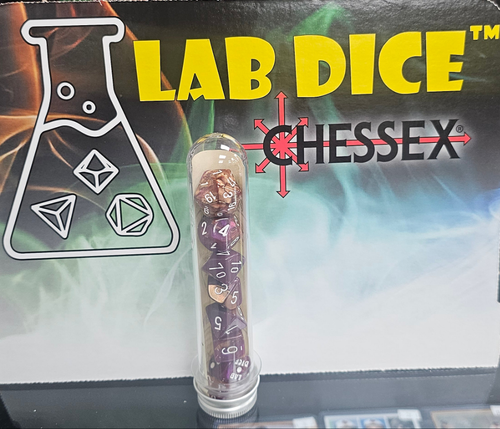 CHESSEX LAB DICE 7-set Gemini Copper-Purple/ White