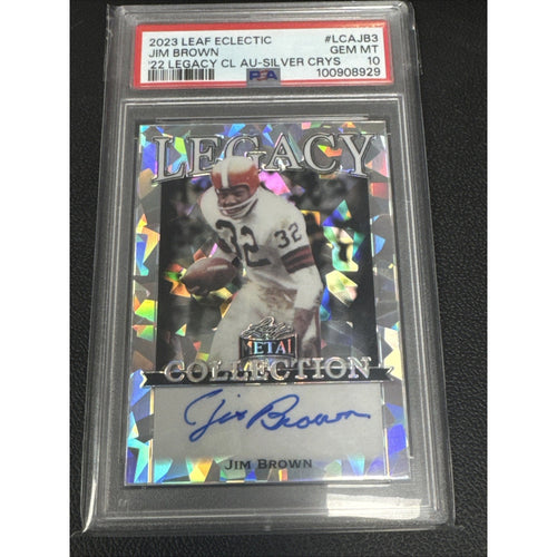 2023 Leaf Metal '22 Legacy Collection Silver Jim Brown /20 Auto Gem Mint PSA 10