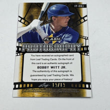 Load image into Gallery viewer, Bobby Witt Jr 2021 Leaf Flash Photography Pink Autograph 15/15 KC Royals