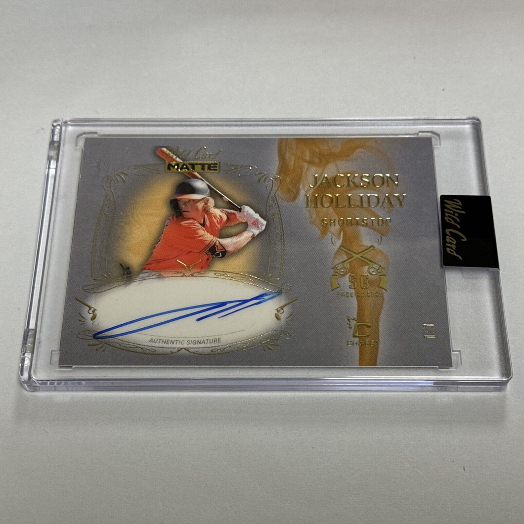 2024 Wild Card Matte Premium Jackson Holliday Smoking Guns Auto RC #1/1 Orioles