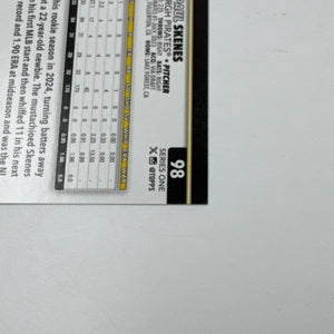2025 Topps Series 1 Paul Skenes On Card Auto Pittsburgh Pirates ROY #98