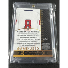 Load image into Gallery viewer, Alexander Ovechkin 2024 Leaf In The GAME USED Card (GUM-1) Blue Color Patch