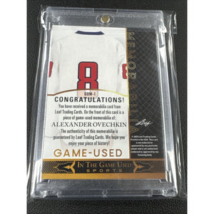 Alexander Ovechkin 2024 Leaf In The GAME USED Card (GUM-1) Blue Color Patch