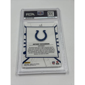 2023 DONRUSS OPTIC #3 ANTHONY RICHARDSON MY HOUSE! Rookie || PSA 10 GEM (9766)
