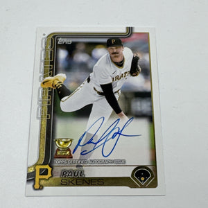 2025 Topps Series 1 Paul Skenes On Card Auto Pittsburgh Pirates ROY #98