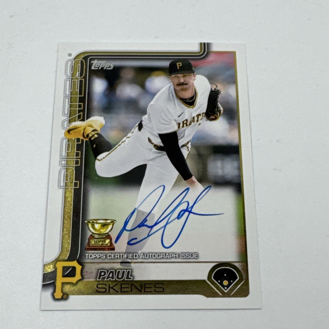2025 Topps Series 1 Paul Skenes On Card Auto Pittsburgh Pirates ROY #98