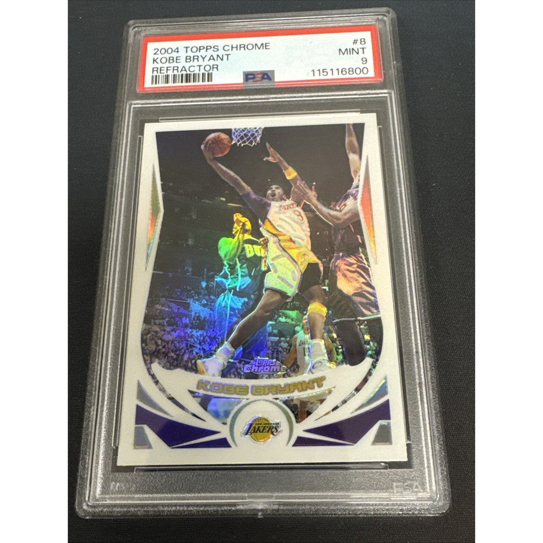 2004 Topps chrome Kobe Bryant refractor #8 PSA 9