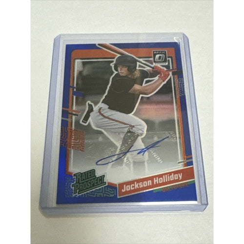 2023 Donruss Optic Jackson Holliday Carolina Blue Rated Rookie Auto /25