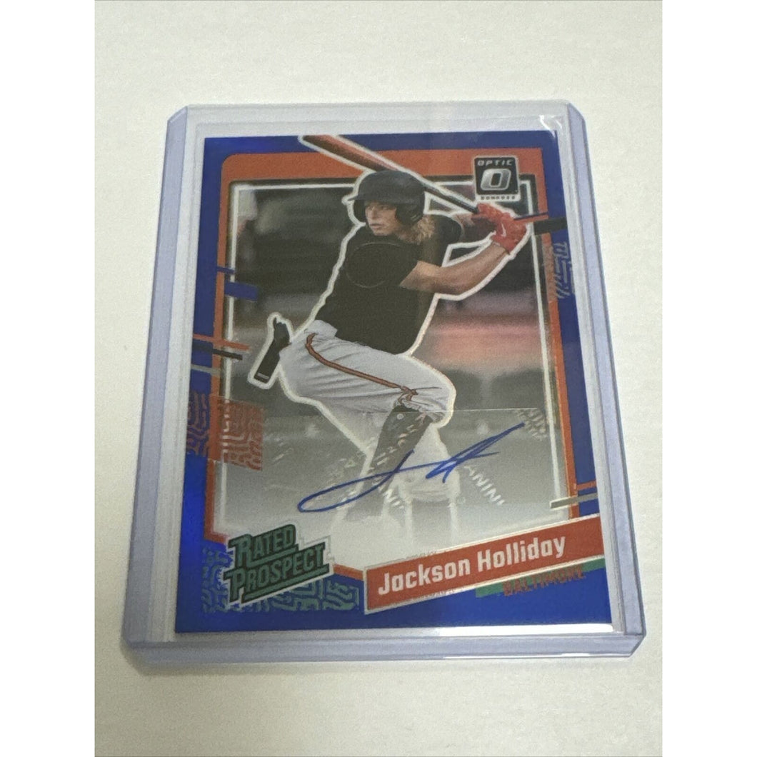 2023 Donruss Optic Jackson Holliday Carolina Blue Rated Rookie Auto /25