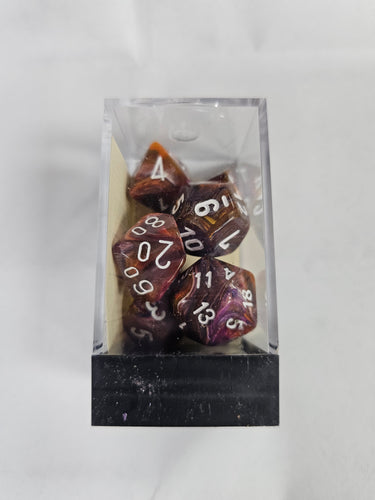 Chessex Festive symphony/ white Polyhedral 7- die set