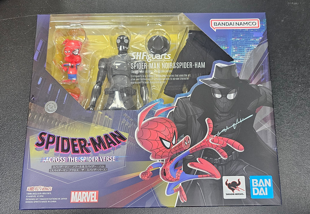 BANDAI Namco S.h Figuarts Spiderman Noir and Spider-ham/ Spider-man Across the spider-verse