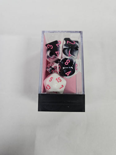 Chessex Gemini Black- White/Pink Polyhedral 7-dice set