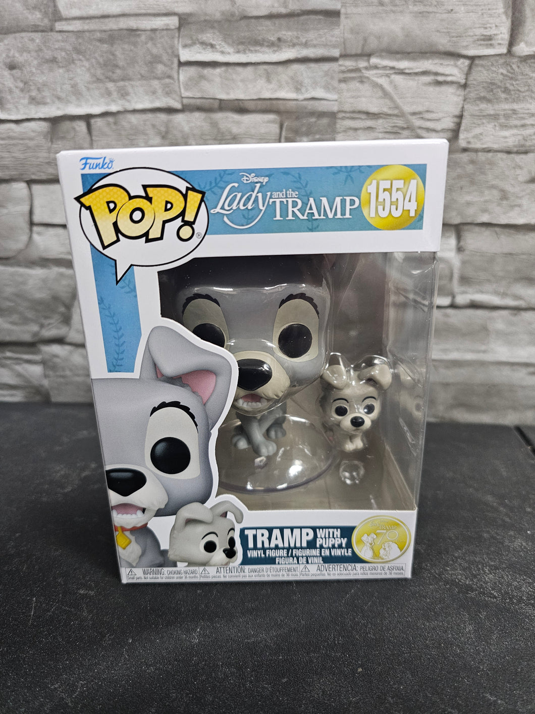 Disney Lady and the Tramp 70 Year #1554 Tramp with puppy Funko pop