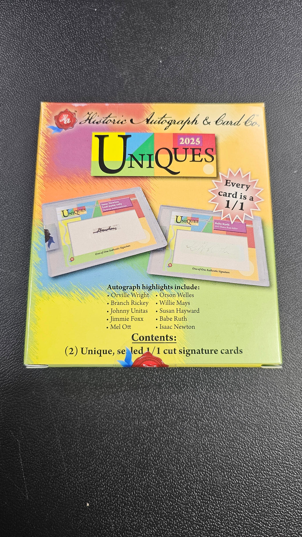 2025 Uniques Historic Autographs and card co.